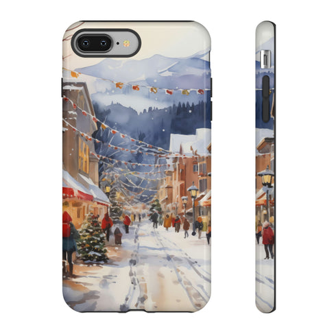 Bustling Victorian Christmas Market - Impact Resistant Phone Case iPhone 8 Plus Glossy